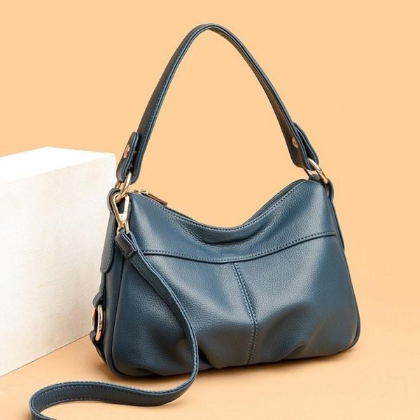 Practical large capacity soft leather shoulder crossbody bag